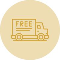 Free Delivery Line Yellow Circle Icon vector