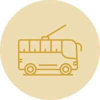 Trolleybus Line Yellow Circle Icon vector