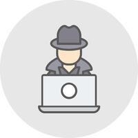 Hacker Line Filled Light Icon vector