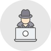 hacker línea lleno ligero icono vector