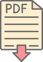 Pdf Line Filled Light Icon vector