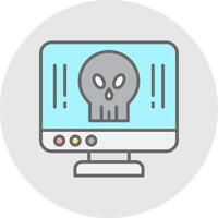 Computer Line Filled Light Icon vector