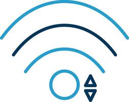 Wifi línea azul dos color icono vector