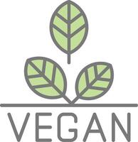 Vegan Line Filled Light Icon vector