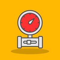 Pressure Gauge Filled Shadow Icon vector