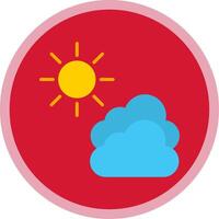 Clouds Flat Multi Circle Icon vector