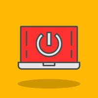 Start Button Filled Shadow Icon vector