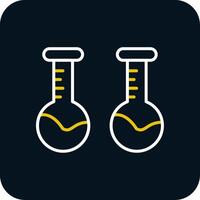 Volumetric Flask Line Red Circle Icon vector