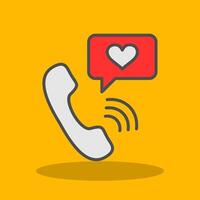 Telephone Filled Shadow Icon vector