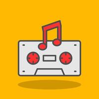 Cassette Filled Shadow Icon vector