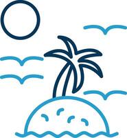 Island Line Blue Two Color Icon vector