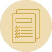 Report Card Line Yellow Circle Icon vector