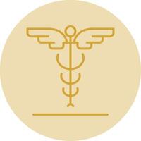 Medicine Line Yellow Circle Icon vector