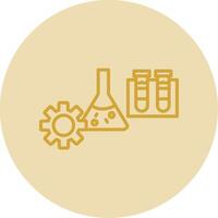 Experiment Line Yellow Circle Icon vector