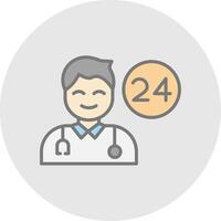Doctor On Duty Line Filled Light Icon vector