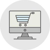 en línea lleno ligero compras línea lleno ligero icono vector