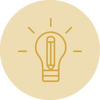 Knowledge Is Power Line Yellow Circle Icon vector