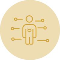 Anatomy Line Yellow Circle Icon vector