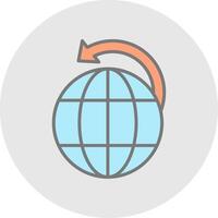 Worldwide Shipping Line Filled Light Icon vector