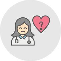 Ask a Doctor Line Filled Light Icon vector