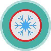 Snowflake Flat Multi Circle Icon vector