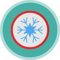 copo de nieve plano multi circulo icono vector