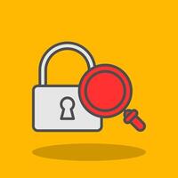 Padlock Filled Shadow Icon vector