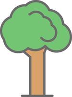 árbol línea lleno ligero icono vector