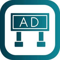 Advertising Glyph Gradient Corner Icon vector