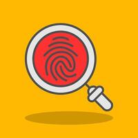 Finger Print Filled Shadow Icon vector