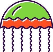 Jellyfish filled Design Icon vector