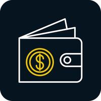 Wallet Line Red Circle Icon vector