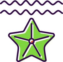 estrella de mar lleno diseño icono vector