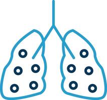 Pulmonology Line Blue Two Color Icon vector