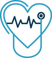 Cardiology Line Blue Two Color Icon vector