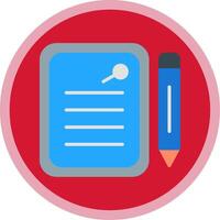 Notepad Flat Multi Circle Icon vector