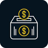 Money Box Line Red Circle Icon vector