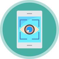 Eye Recognition Flat Multi Circle Icon vector