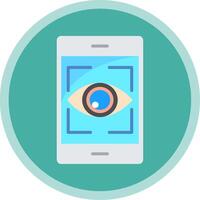 Eye Recognition Flat Multi Circle Icon vector