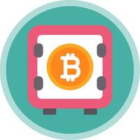 Bitcoin Storage Flat Multi Circle Icon vector