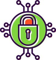 Cyber Security filled Design Icon vector