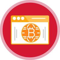 Bitcoin Web Flat Multi Circle Icon vector