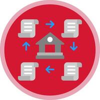 Distributed Ledger Flat Multi Circle Icon vector