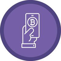 Pay Bitcoin Line Multi Circle Icon vector