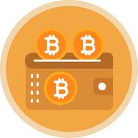 Bitcoin Wallet Flat Multi Circle Icon vector