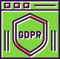 gdpr lleno diseño icono vector