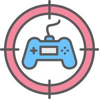 Shooting Game Line Filled Light Icon vector