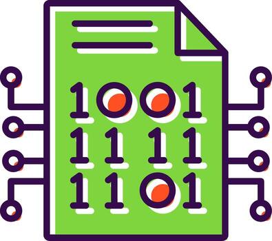 cifrado datos lleno diseño icono vector