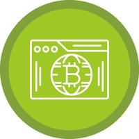 Bitcoin Web Line Multi Circle Icon vector