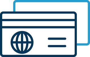 Electronic Payments Line Blue Two Color Icon vector
